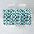 Cronulla-Sutherland Sharks Tablecloth Tropical Hibiscus Floral Seamless Rugby Mascot