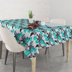 Cronulla-Sutherland Sharks Tablecloth Tropical Hibiscus Floral Seamless Rugby Mascot