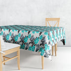 Cronulla-Sutherland Sharks Tablecloth Tropical Hibiscus Floral Seamless Rugby Mascot