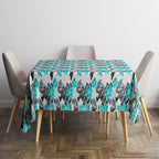 Cronulla-Sutherland Sharks Tablecloth Tropical Hibiscus Floral Seamless Rugby Mascot