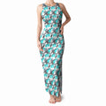 Cronulla-Sutherland Sharks Tank Maxi Dress Tropical Hibiscus Floral Seamless Rugby Mascot
