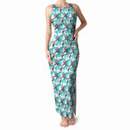 Cronulla-Sutherland Sharks Tank Maxi Dress Tropical Hibiscus Floral Seamless Rugby Mascot