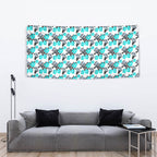 Cronulla-Sutherland Sharks Tapestry Tropical Hibiscus Floral Seamless Rugby Mascot