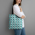 Cronulla-Sutherland Sharks Tote Bag Tropical Hibiscus Floral Seamless Rugby Mascot