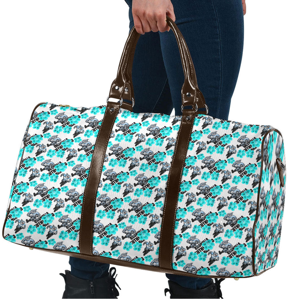 Cronulla-Sutherland Sharks Travel Bag Tropical Hibiscus Floral Seamless Rugby Mascot