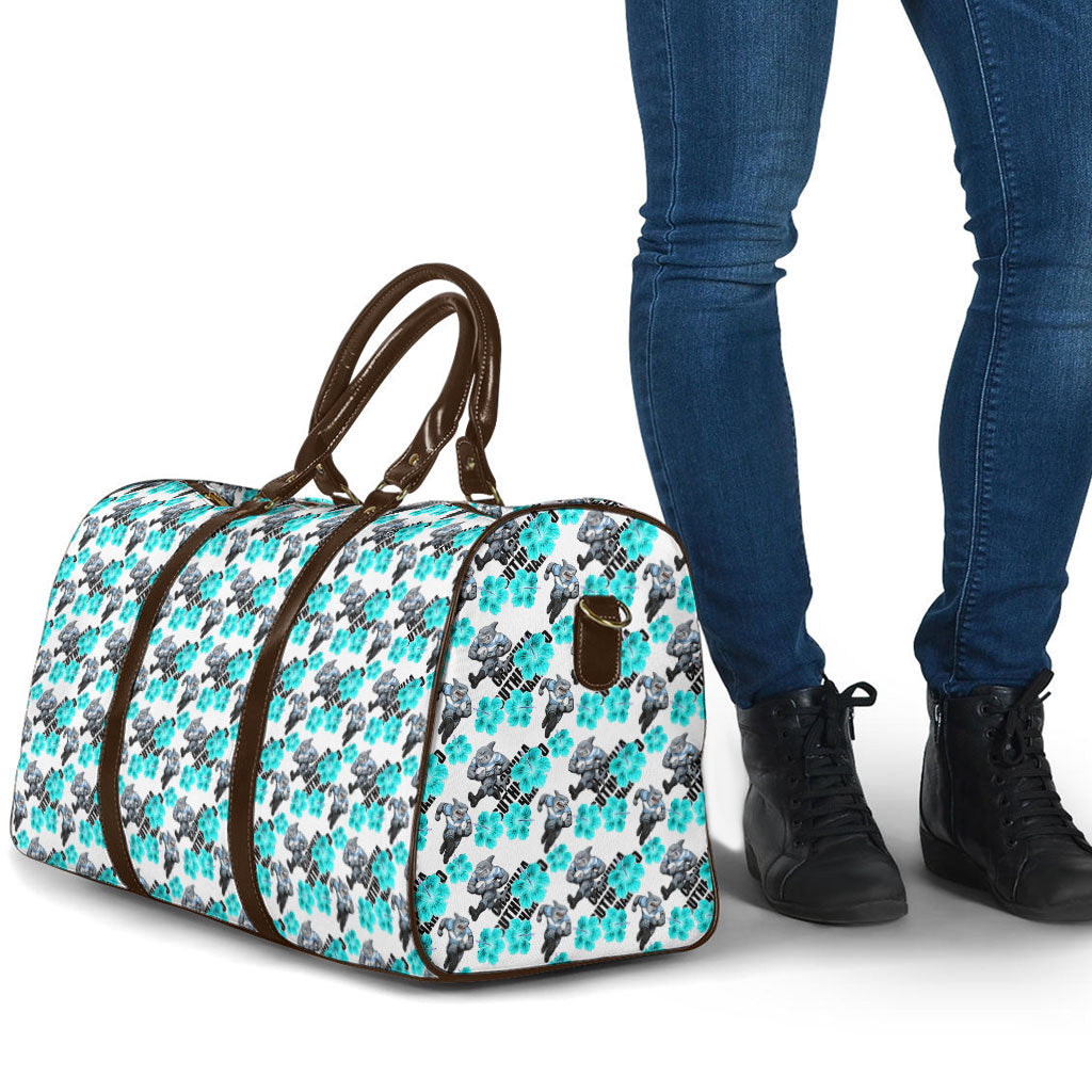 Cronulla-Sutherland Sharks Travel Bag Tropical Hibiscus Floral Seamless Rugby Mascot