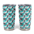 Cronulla-Sutherland Sharks Tumbler Cup Tropical Hibiscus Floral Seamless Rugby Mascot