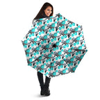Cronulla-Sutherland Sharks Umbrella Tropical Hibiscus Floral Seamless Rugby Mascot