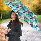 Cronulla-Sutherland Sharks Umbrella Tropical Hibiscus Floral Seamless Rugby Mascot