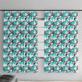 Cronulla-Sutherland Sharks Window Curtain Tropical Hibiscus Floral Seamless Rugby Mascot
