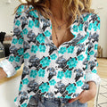 Cronulla-Sutherland Sharks Women Casual Shirt Tropical Hibiscus Floral Seamless Rugby Mascot