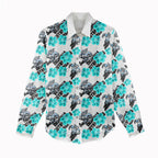 Cronulla-Sutherland Sharks Women Casual Shirt Tropical Hibiscus Floral Seamless Rugby Mascot