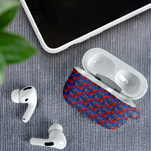 Newcastle Knights AirPods Case Tropical Hibiscus Floral Seamless Rugby Mascot