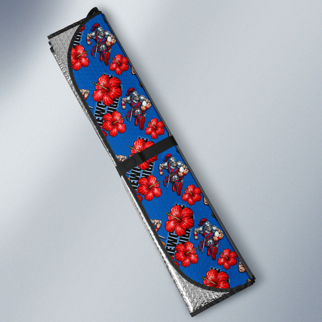 Newcastle Knights Auto Sun Shade Tropical Hibiscus Floral Seamless Rugby Mascot