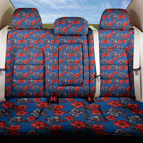 Newcastle Knights Back Car Seat Cover Tropical Hibiscus Floral Seamless Rugby Mascot
