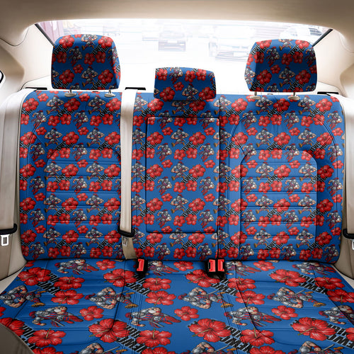 Newcastle Knights Back Car Seat Cover Tropical Hibiscus Floral Seamless Rugby Mascot