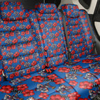 Newcastle Knights Back Car Seat Cover Tropical Hibiscus Floral Seamless Rugby Mascot
