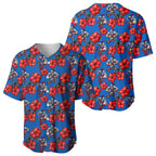 Newcastle Knights Baseball Jersey Tropical Hibiscus Floral Seamless Rugby Mascot