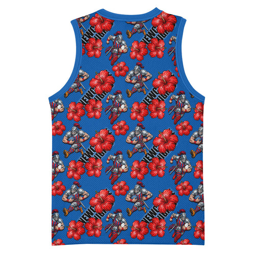 Newcastle Knights Basketball Jersey Tropical Hibiscus Floral Seamless Rugby Mascot