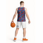 Newcastle Knights Basketball Jersey Tropical Hibiscus Floral Seamless Rugby Mascot