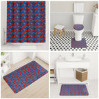 Newcastle Knights Bathroom Set Tropical Hibiscus Floral Seamless Rugby Mascot