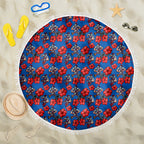 Newcastle Knights Beach Blanket Tropical Hibiscus Floral Seamless Rugby Mascot