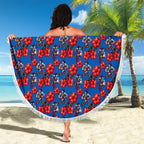 Newcastle Knights Beach Blanket Tropical Hibiscus Floral Seamless Rugby Mascot