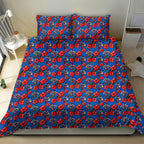 Newcastle Knights Bedding Set Tropical Hibiscus Floral Seamless Rugby Mascot
