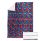 Newcastle Knights Blanket Tropical Hibiscus Floral Seamless Rugby Mascot