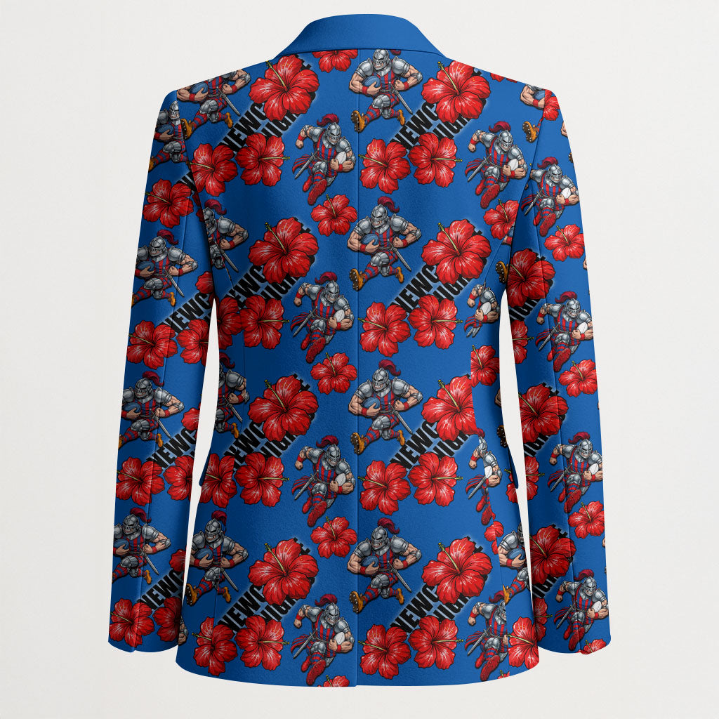 Newcastle Knights Blazer Tropical Hibiscus Floral Seamless Rugby Mascot
