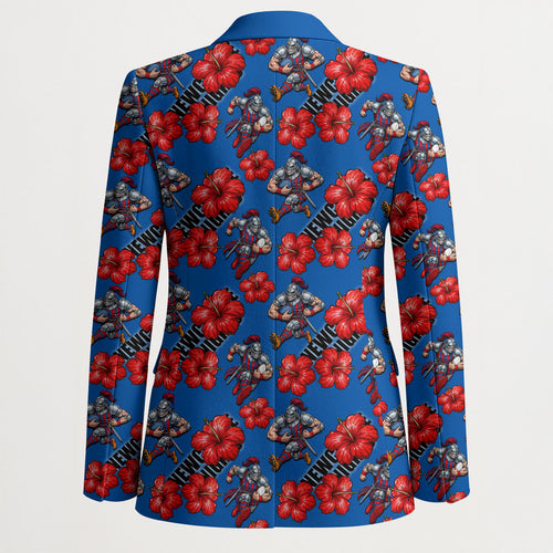 Newcastle Knights Blazer Tropical Hibiscus Floral Seamless Rugby Mascot