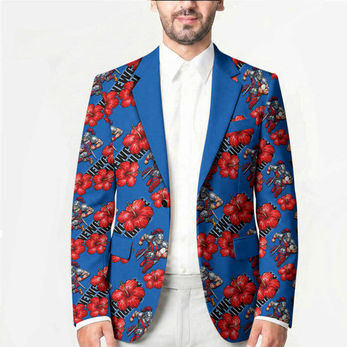 Newcastle Knights Blazer Tropical Hibiscus Floral Seamless Rugby Mascot