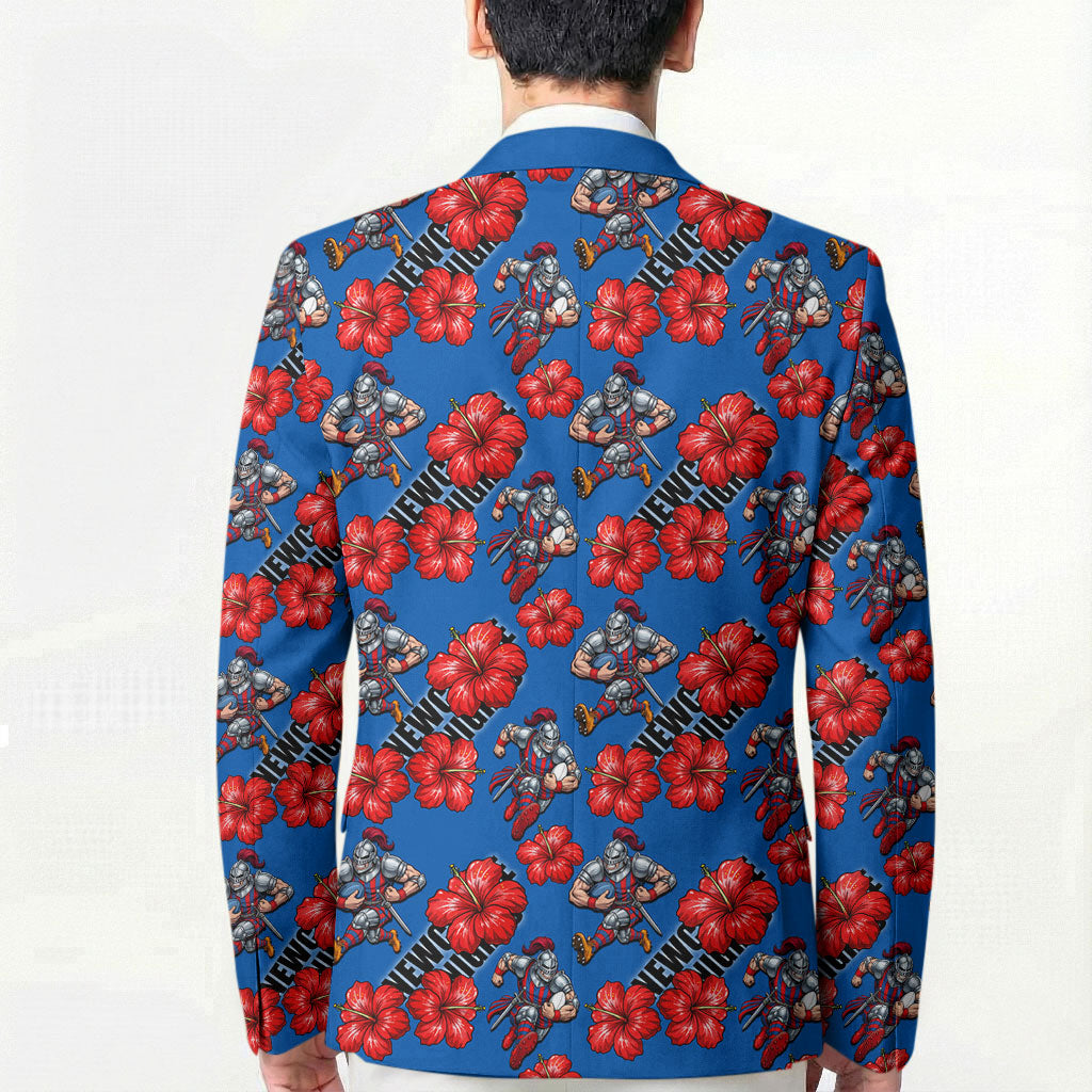 Newcastle Knights Blazer Tropical Hibiscus Floral Seamless Rugby Mascot