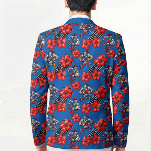 Newcastle Knights Blazer Tropical Hibiscus Floral Seamless Rugby Mascot