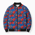 Newcastle Knights Bomber Puffer Jacket Tropical Hibiscus Floral Seamless Rugby Mascot