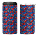 Newcastle Knights 4 in 1 Can Cooler Tumbler Tropical Hibiscus Floral Seamless Rugby Mascot