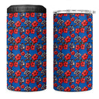 Newcastle Knights 4 in 1 Can Cooler Tumbler Tropical Hibiscus Floral Seamless Rugby Mascot