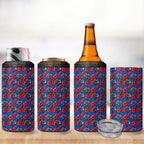 Newcastle Knights 4 in 1 Can Cooler Tumbler Tropical Hibiscus Floral Seamless Rugby Mascot