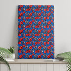 Newcastle Knights Canvas Wall Art Tropical Hibiscus Floral Seamless Rugby Mascot