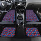 Newcastle Knights Car Mats Tropical Hibiscus Floral Seamless Rugby Mascot