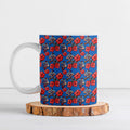 Newcastle Knights Ceramic Mug Tropical Hibiscus Floral Seamless Rugby Mascot