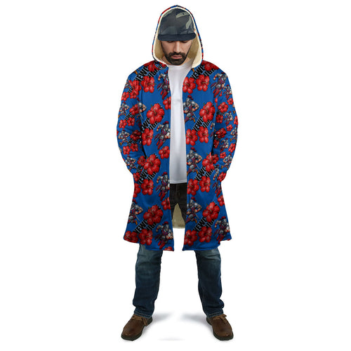 Newcastle Knights Cloak Tropical Hibiscus Floral Seamless Rugby Mascot