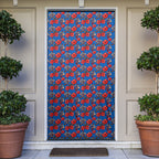 Newcastle Knights Door Cover Tropical Hibiscus Floral Seamless Rugby Mascot