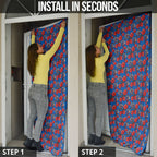 Newcastle Knights Door Cover Tropical Hibiscus Floral Seamless Rugby Mascot