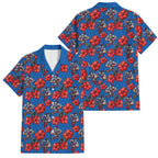 Newcastle Knights Family Matching Long Sleeve Bodycon Dress and Hawaiian Shirt Tropical Hibiscus Floral Seamless Rugby Mascot