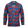 Newcastle Knights Hockey Jersey Tropical Hibiscus Floral Seamless Rugby Mascot