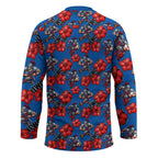 Newcastle Knights Hockey Jersey Tropical Hibiscus Floral Seamless Rugby Mascot