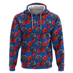 Newcastle Knights Hoodie Tropical Hibiscus Floral Seamless Rugby Mascot