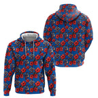 Newcastle Knights Hoodie Tropical Hibiscus Floral Seamless Rugby Mascot