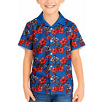 Newcastle Knights Kid Hawaiian Shirt Tropical Hibiscus Floral Seamless Rugby Mascot